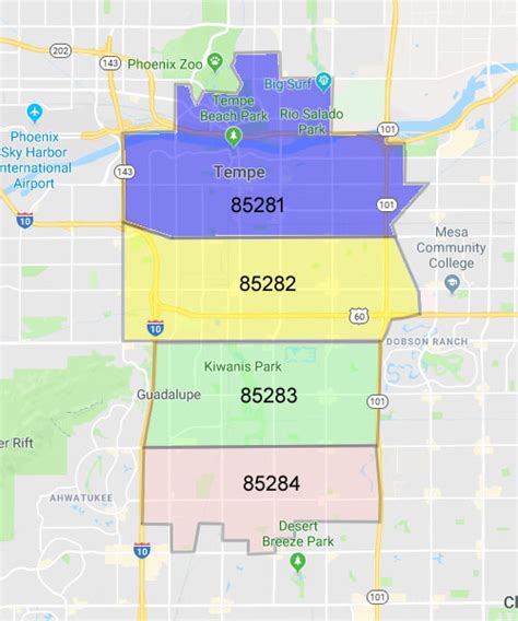 Tempe Zip Code Map